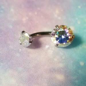 Colorful Iridescent Belly Button Ring